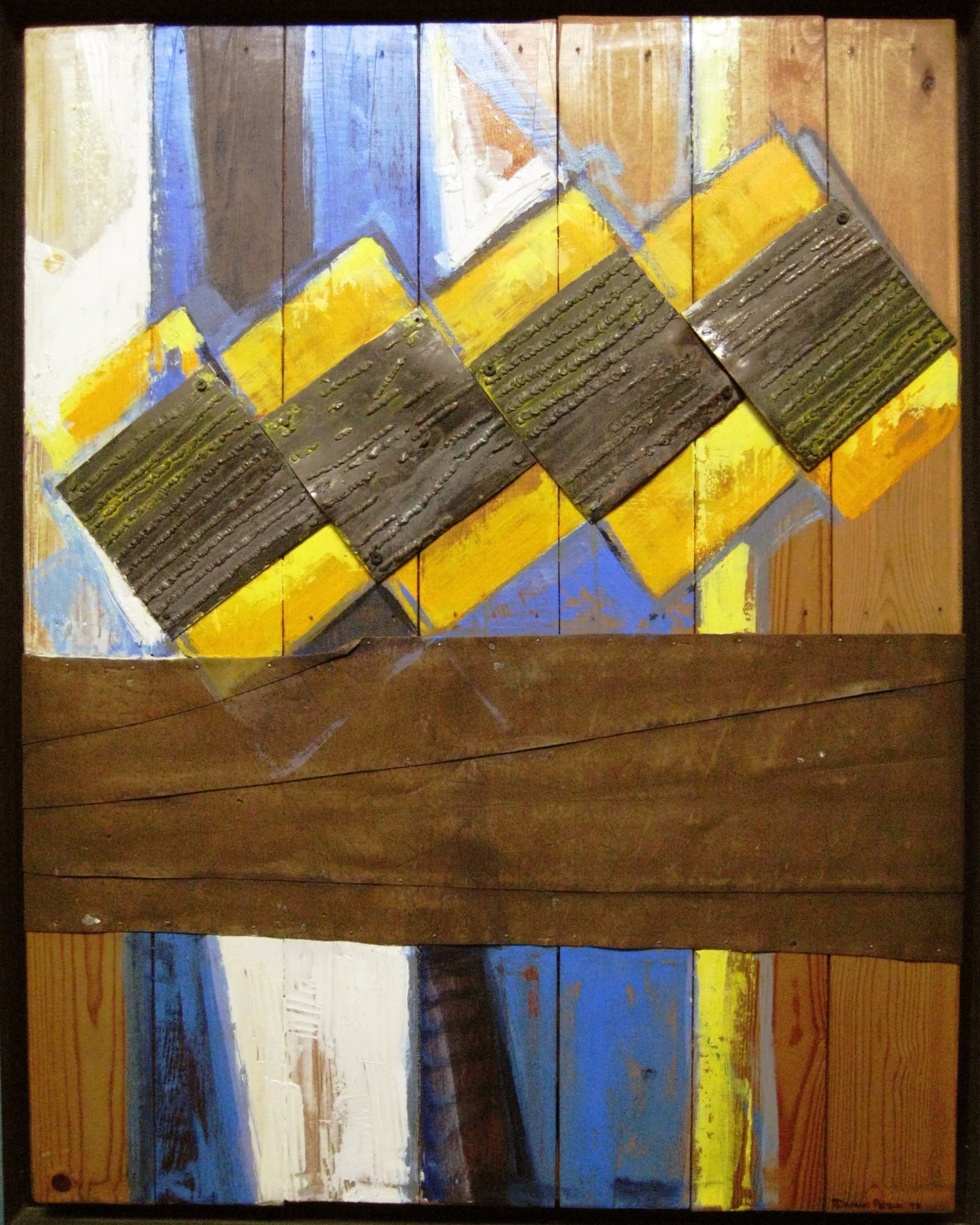 Obra abstracta Cuatro en falla por Antonio Casares Palma