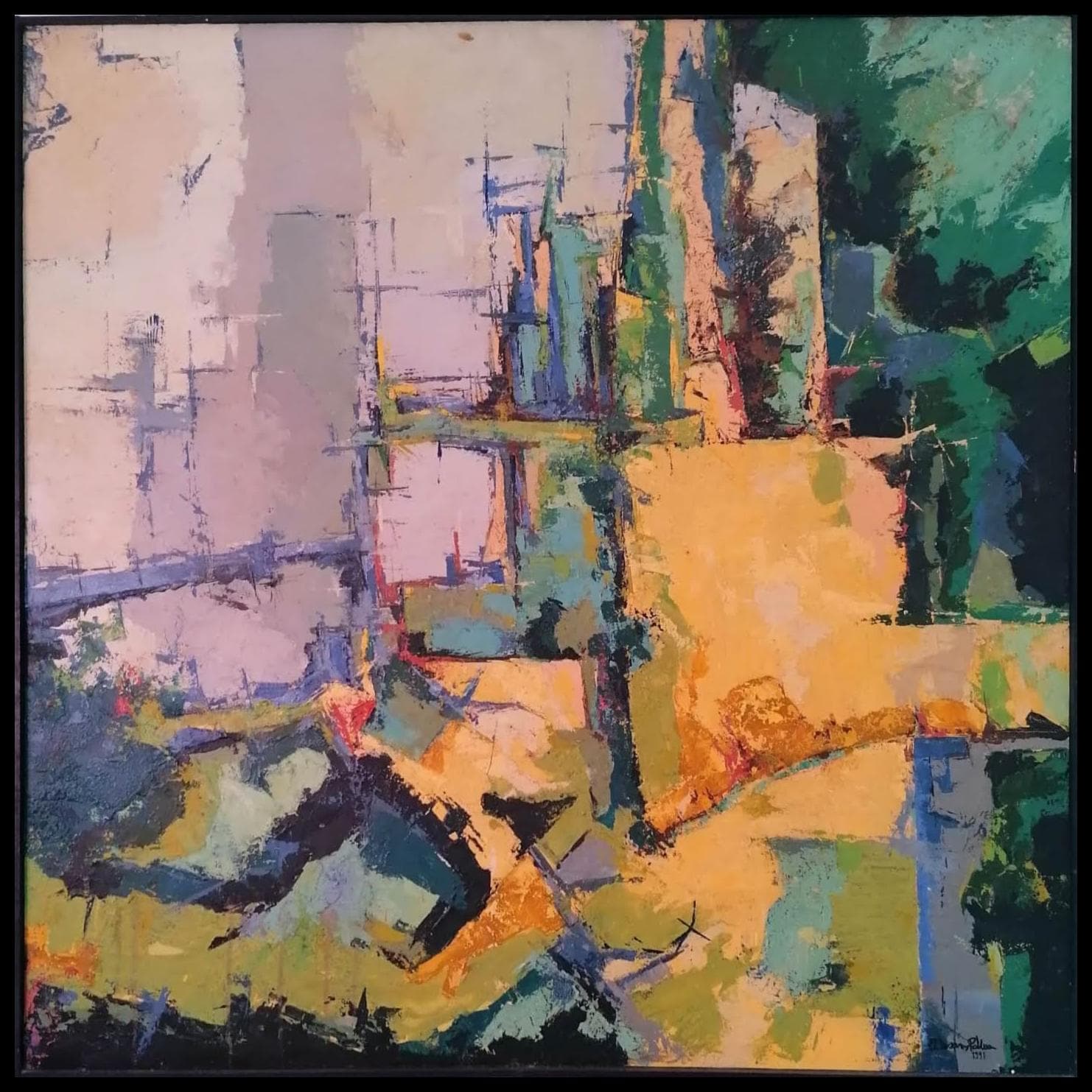 Obra abstracta Verdes por Antonio Casares Palma