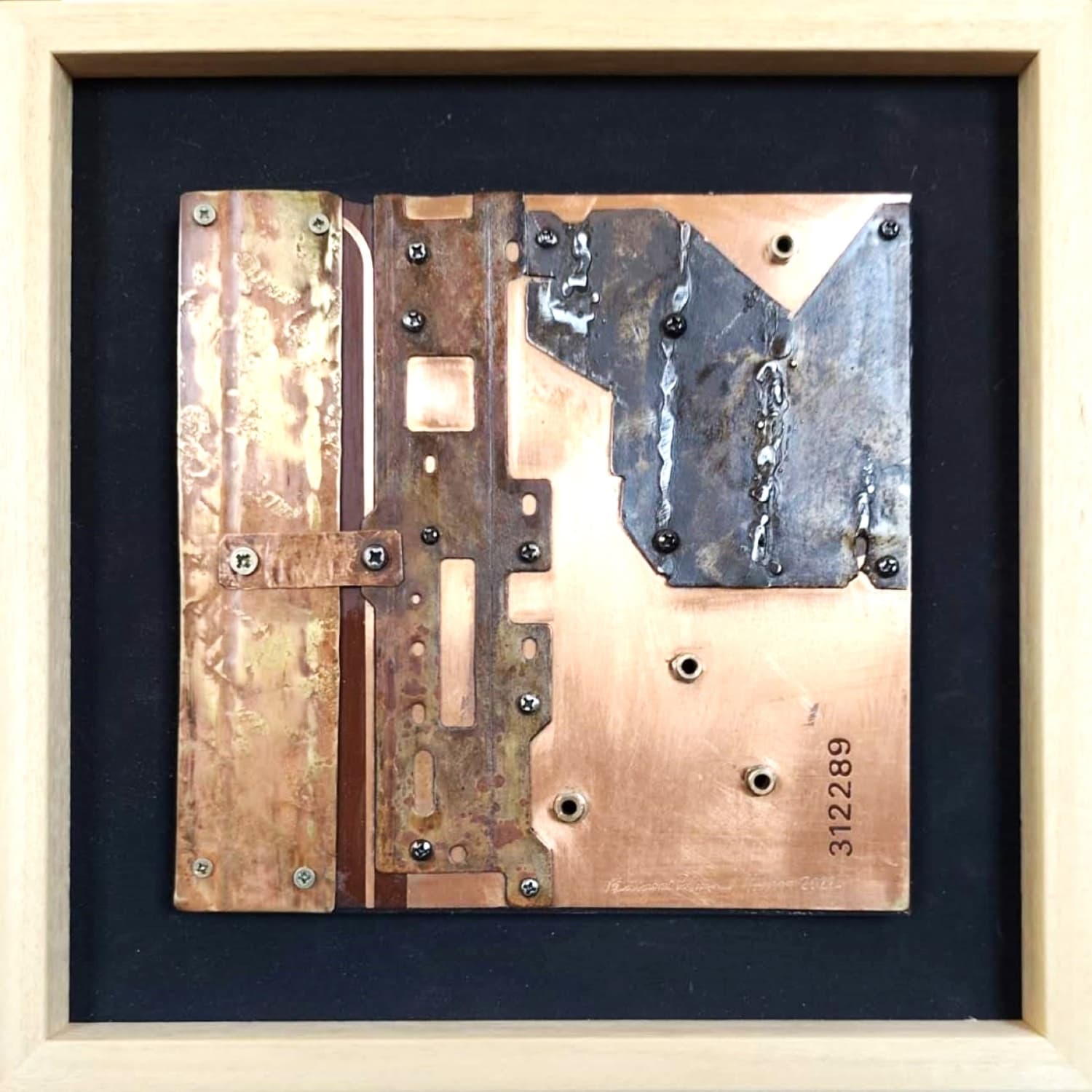 Obra abstracta Metales 20x20 - 1 por Antonio Casares Palma