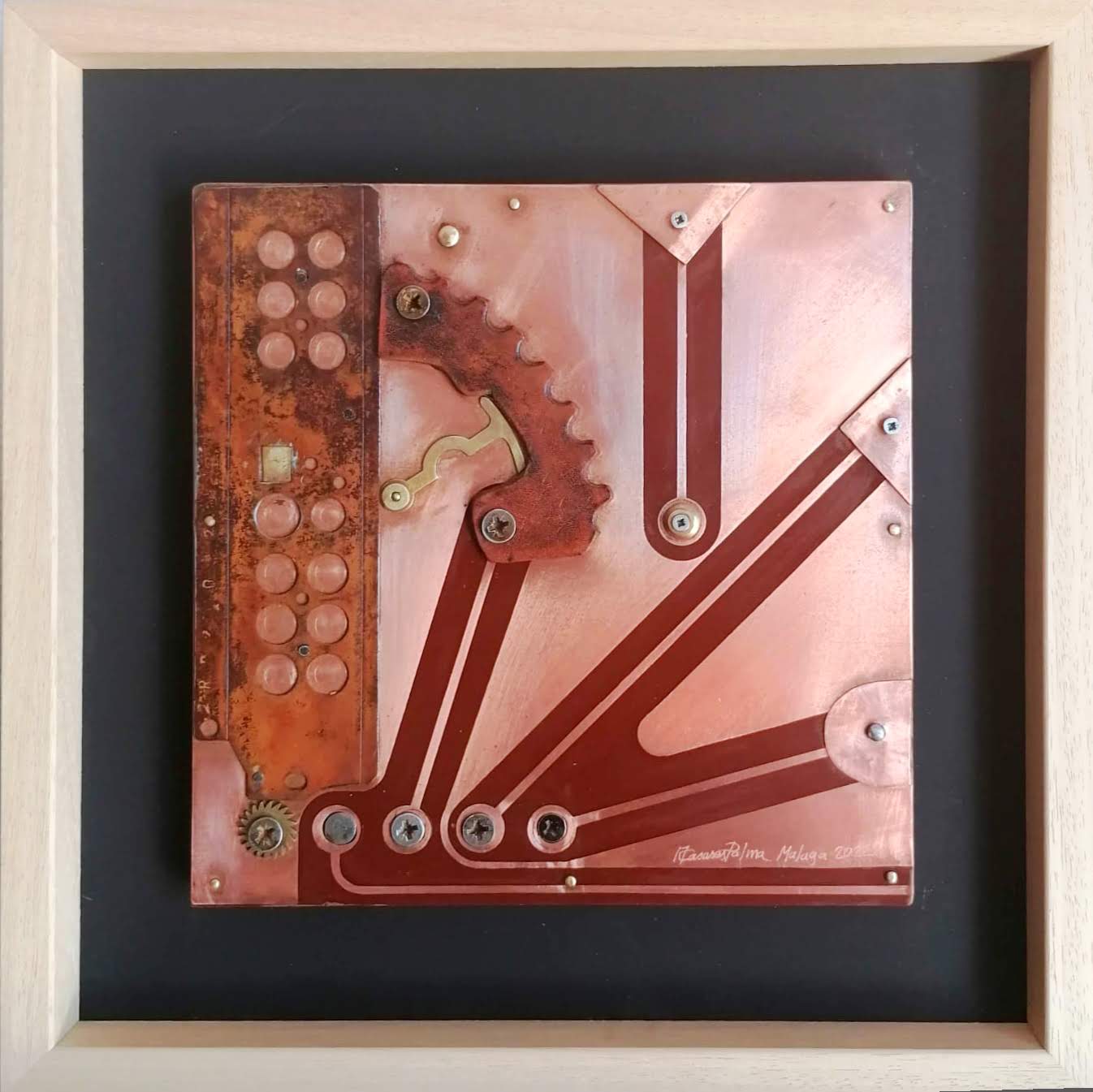 Obra abstracta Metales 20x20 - 11 por Antonio Casares Palma