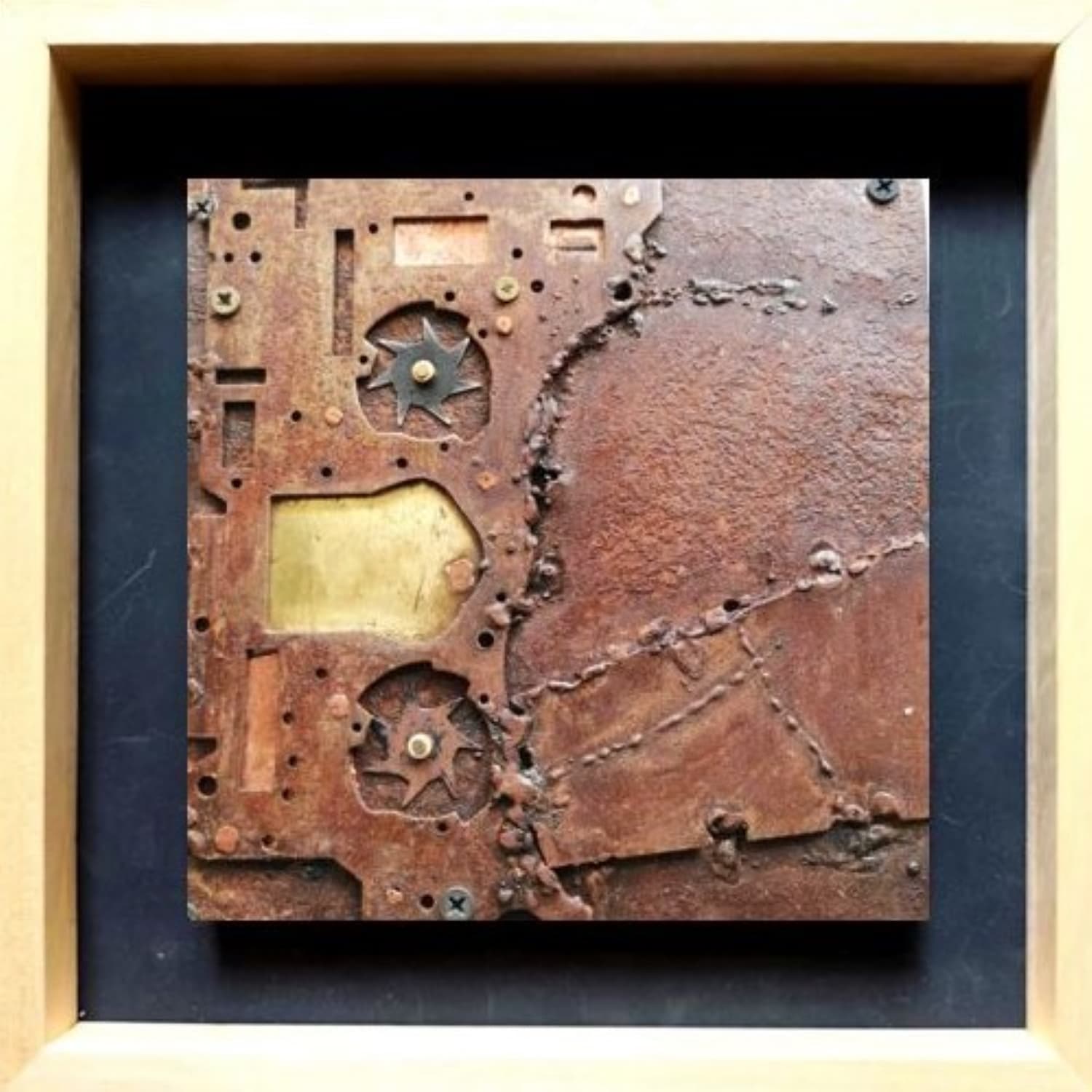 Obra abstracta Metales 20x20 - 12 por Antonio Casares Palma