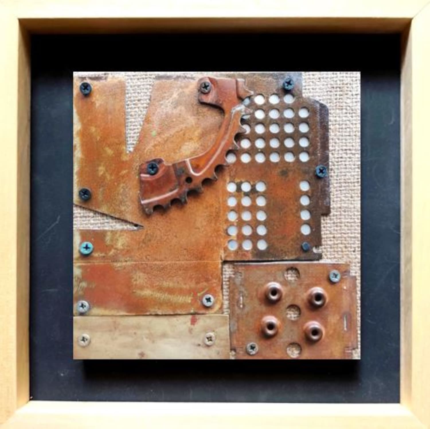 Obra abstracta Metales 20x20 - 5 por Antonio Casares Palma