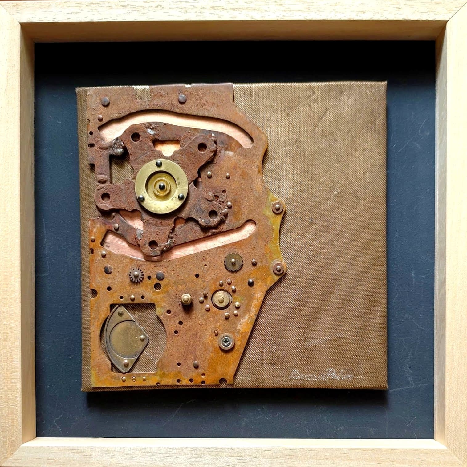 Obra abstracta Metales 20x20 - 6 por Antonio Casares Palma