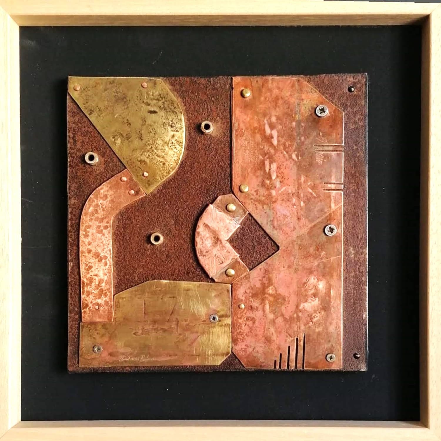 Obra abstracta Metales 20x20 - 9 por Antonio Casares Palma