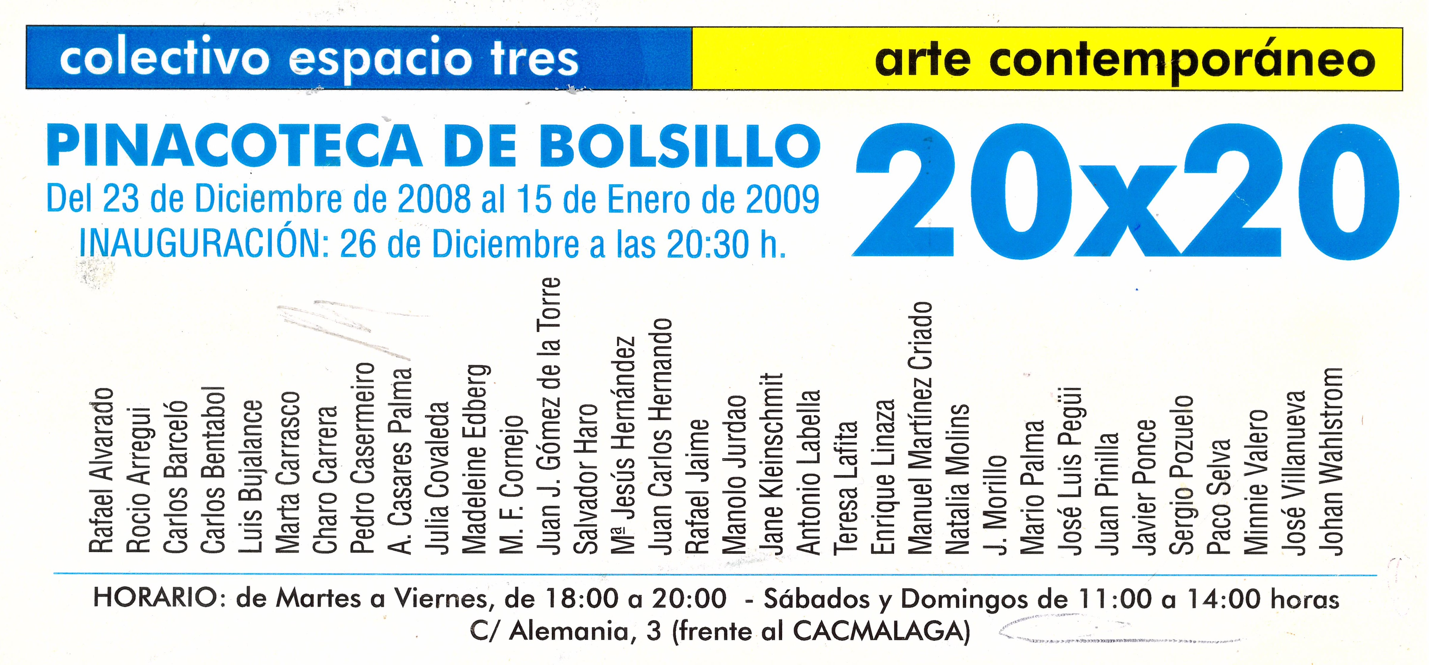 ARCHIVO: "Pinacoteca de Bolsillo 20x20" en el Colectivo Espacio Tres